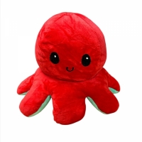 Caracatita reversibila din plus cu doua emotii, rosu/turcoaz, 30 x 12 cm, Vivo S087-RED/TURCOAZ